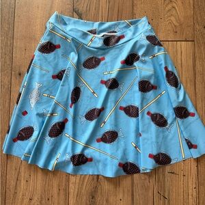 Blackmilk Blue Fish & Chopstick Circle Skirt